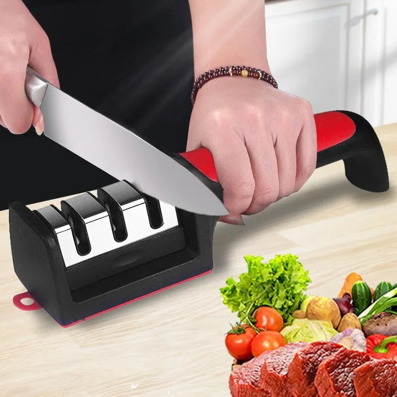 Afiador de facas de cozinha de 3/4 segmentos